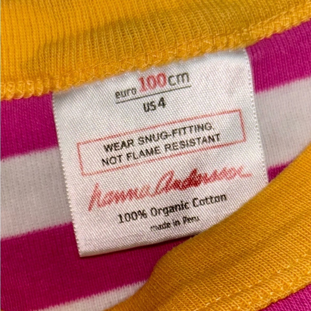 Hanna Andersson striped cotton pajamas sz 4 EUC smoke free home - Picture 3 of 6